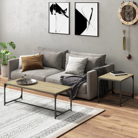 Vidaxl salontafels 2 st bewerkt hout sonoma eikenkleurig