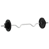 VidaXL Hantel mit Gewichten 90 kg aus Gusseisen und verchromtem Stahl