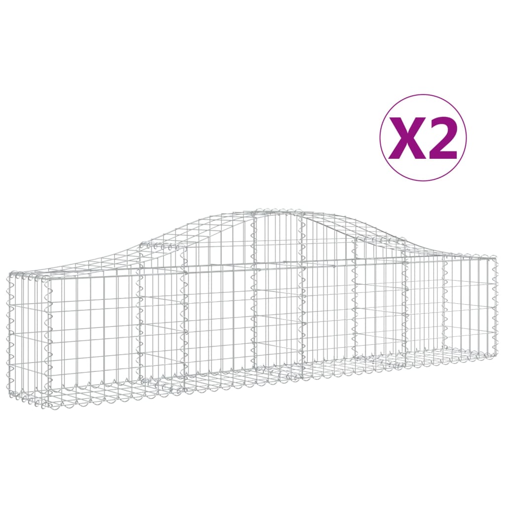 Vidaxx Gabionen 2 Stück gebogen 200x30x40 60 cm verzinktes Eisen