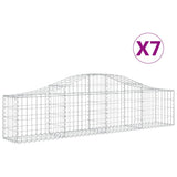 VidaXL Gabionen 7 Stück gebogen 200x30x40 60 cm verzinktes Eisen