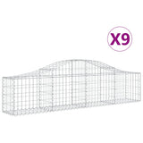 VidaXL Gabionen 9 Stück gebogen 200x30x40 60 cm verzinktes Eisen