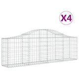 VidaXL Gabionen 4 Stück gebogen 200x30x60 80 cm verzinktes Eisen