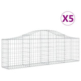 VidaXL Gabionen 5 Stück gebogen 200x30x60 80 cm verzinktes Eisen