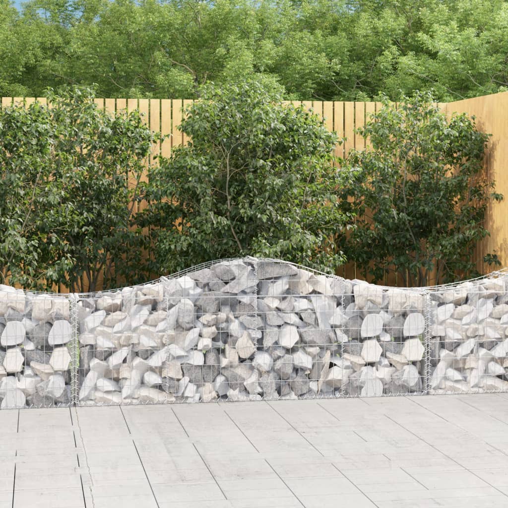 VidaXL Gabionen 5 Stück gebogen 200x30x60 80 cm verzinktes Eisen
