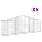 VidaXL Gabionen 6 Stück gebogen 200x30x60 80 cm verzinktes Eisen