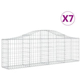 VidaXL Gabionen 7 Stück gebogen 200x30x60 80 cm verzinktes Eisen