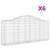 VidaXL Gabionen 6 Stück gebogen 200x30x80 100 cm verzinktes Eisen