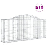 VidaXL Gabionen 10 Stück gebogen 200x30x80 100 cm Eisen