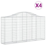 VidaXL Gabionen 4 Stück gebogen 200x30x100 120 cm Eisen