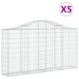 VidaXL Gabionen 5 Stück gebogen 200x30x100 120 cm Eisen