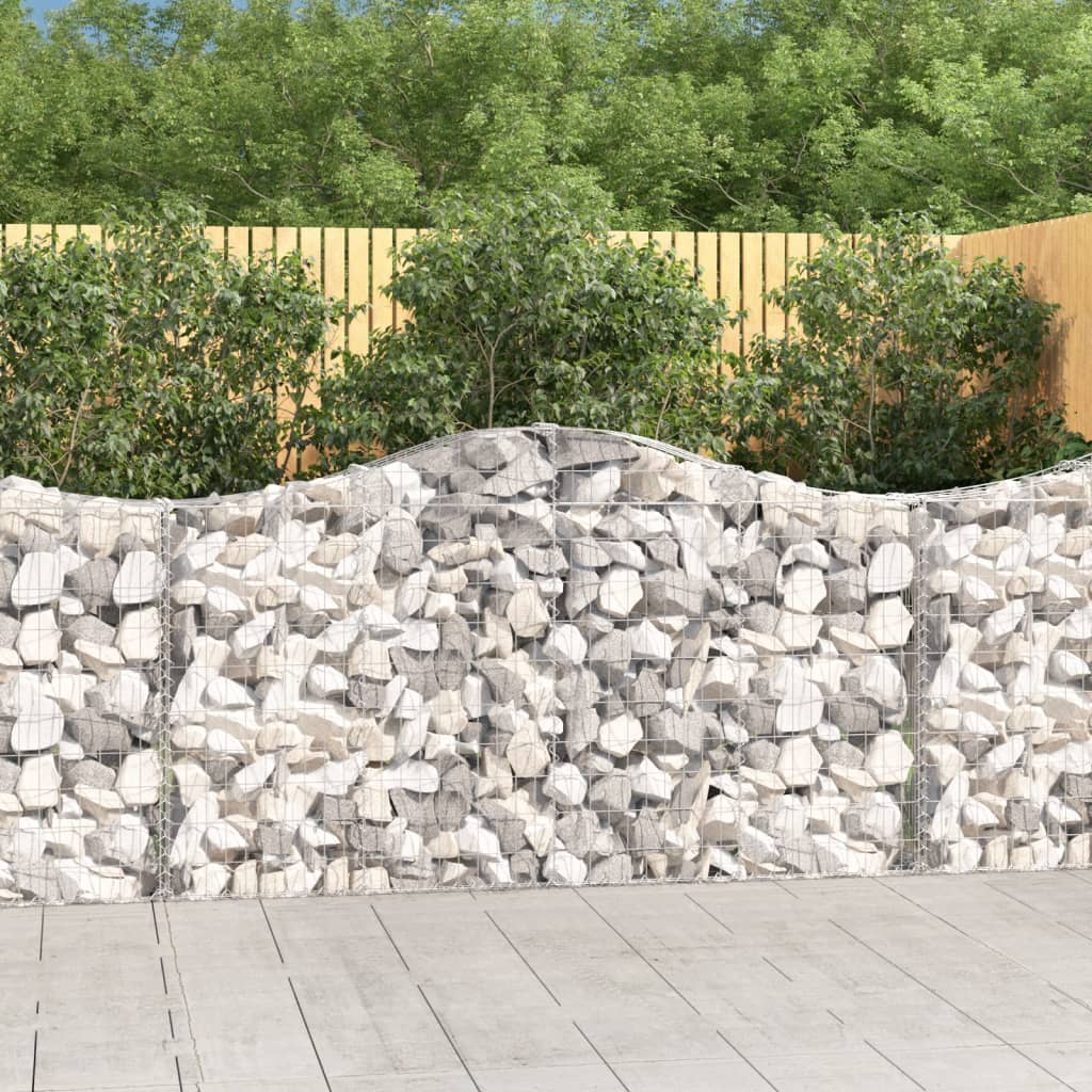 VidaXL Gabionen 5 Stück gebogen 200x30x100 120 cm Eisen