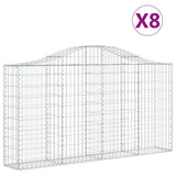 VidaXL Gabionen 8 Stück gebogen 200x30x100 120 cm Eisen