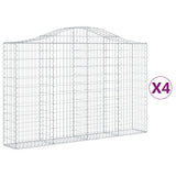VidaXL Gabionen 4 Stück gebogen 200x30x120 140 cm Eisen