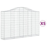VidaXL Gabionen 5 Stück gebogen 200x30x120 140 cm Eisen