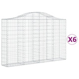 VidaXL Gabionen 6 Stück gebogen 200x30x120 140 cm Eisen