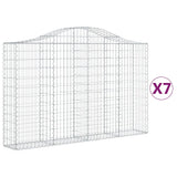 VidaXL Gabionen 7 Stk. gebogen 200x30x120 140 cm Eisen