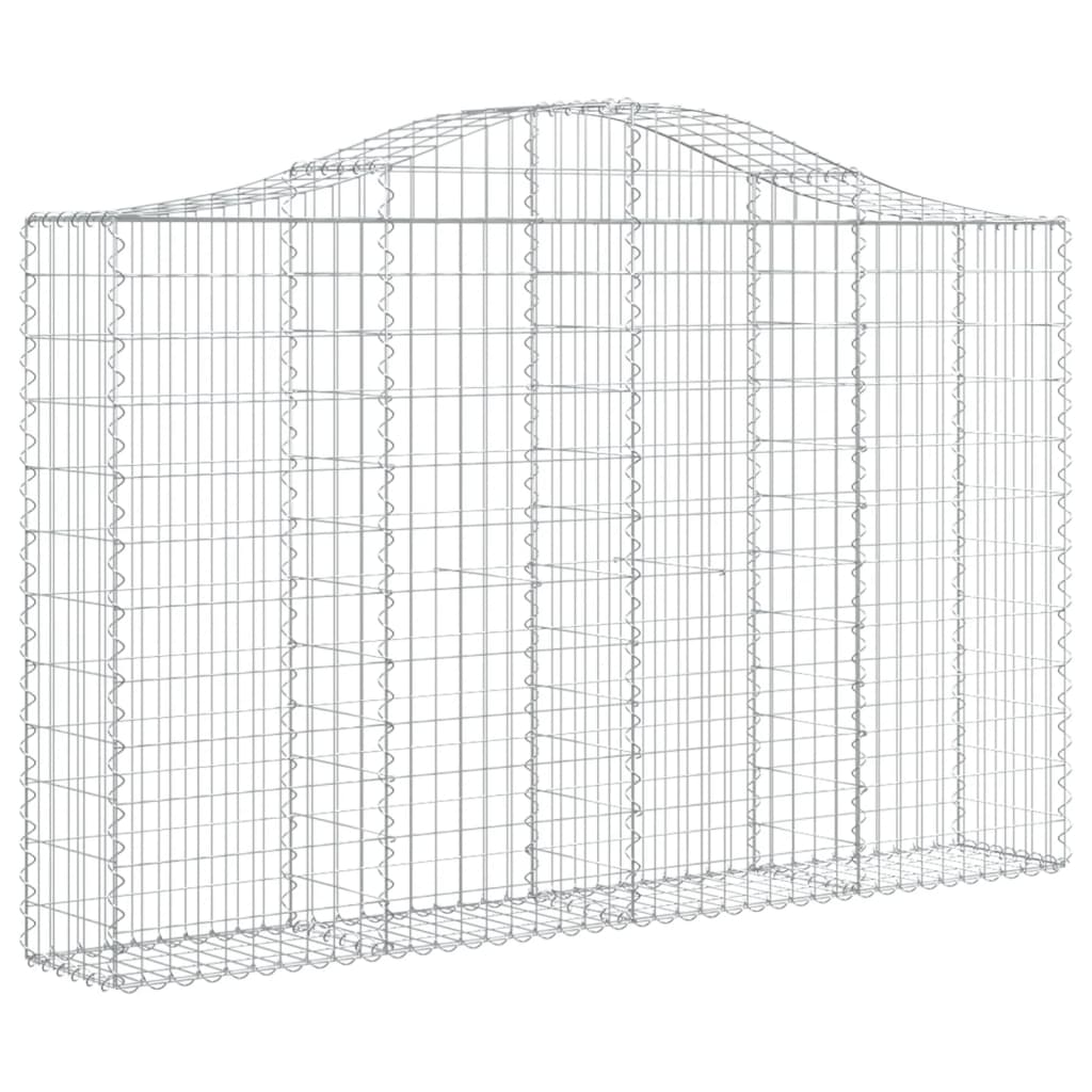 VidaXL Gabionen 7 Stk. gebogen 200x30x120 140 cm Eisen