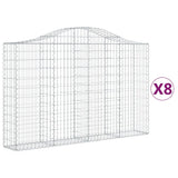 VidaXL Gabionen 8 Stück gebogen 200x30x120 140 cm Eisen