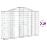 VidaXL Gabionen 10 Stück gebogen 200x30x120 140 cm Eisen