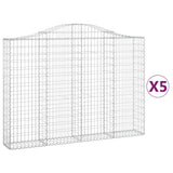 VidaXL Gabionen 5 Stück gebogen 200x30x140 160 cm Eisen