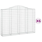 VidaXL Gabionen 6 Stück gebogen 200x30x140 160 cm Eisen