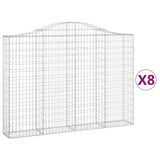 VidaXL Gabionen 8 Stück gebogen 200x30x140 160 cm Eisen