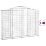 VidaXL Gabionen 10 Stück gebogen 200x30x140 160 cm Eisen