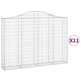 VidaXL Gabionen 11 Stück gebogen 200x30x140 160 cm Eisen