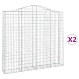 VidaXL Gabionen 2 Stück gebogen 200x30x180 200 cm Eisen