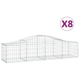 VidaXL Gabionen 8 Stück gebogen 200x50x40 60 cm verzinktes Eisen