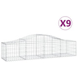 VidaXL Gabionen 9 Stück gebogen 200x50x40 60 cm verzinktes Eisen