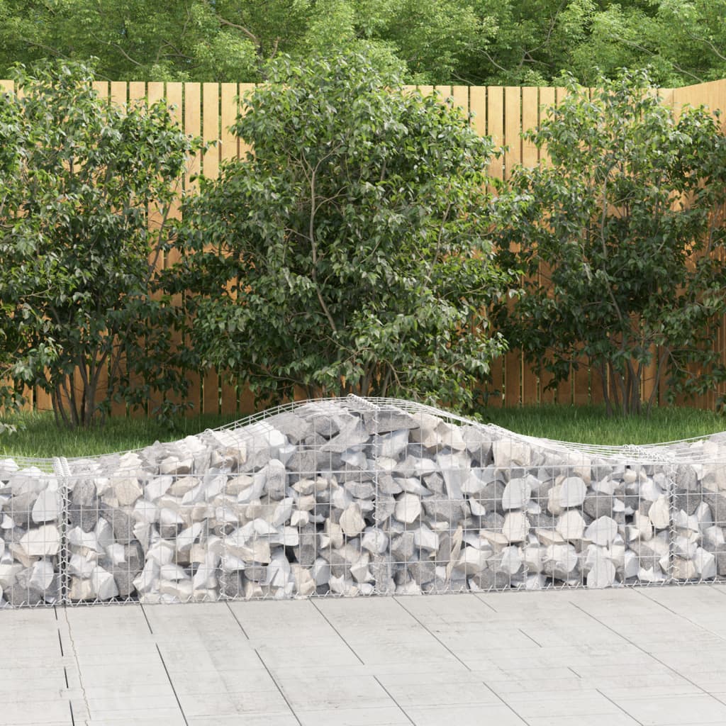 VidaXL Gabionen 10 Stück gebogen 200x50x40 60 cm verzinktes Eisen