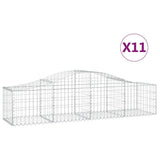 VidaXL Gabionen 11 Stück gebogen 200x50x40 60 cm verzinktes Eisen