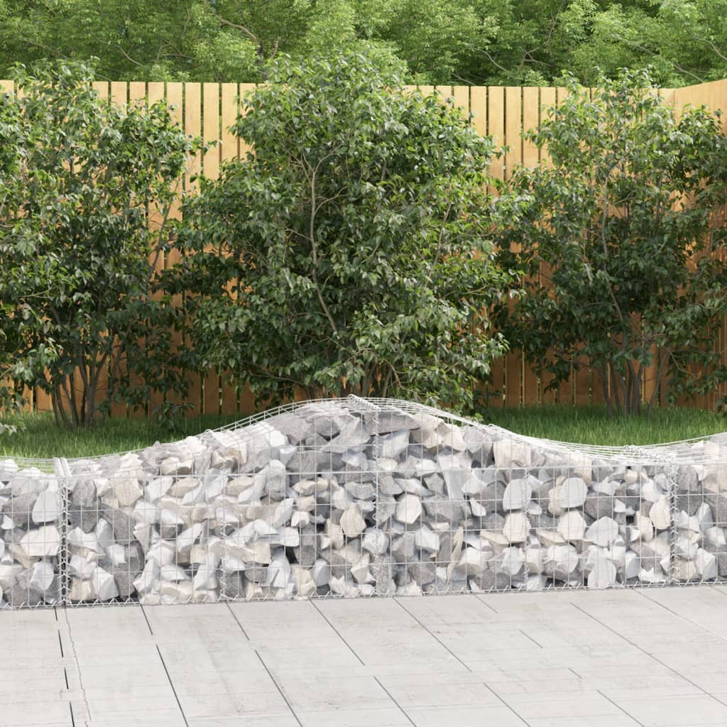 VidaXL Gabionen 11 Stück gebogen 200x50x40 60 cm verzinktes Eisen