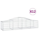 VidaXL Gabionen 12 Stück gebogen 200x50x40 60 cm verzinktes Eisen
