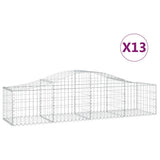VidaXL Gabionen 13 Stück gebogen 200x50x40 60 cm verzinktes Eisen