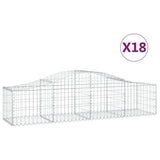 VidaXL Gabionen 18 Stück gebogen 200x50x40 60 cm verzinktes Eisen