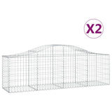 Vidaxl Schans Körbe 2 ST Gewölbte 200x50x60 80 cm verzinktes Eisen