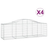 VidaXL Gabionen 4 Stück gebogen 200x50x60 80 cm verzinktes Eisen