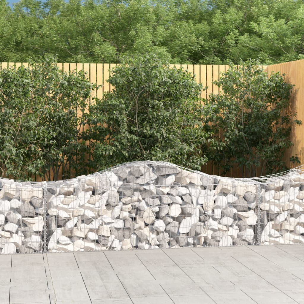 VidaXL Gabionen 5 Stück gebogen 200x50x60 80 cm verzinktes Eisen
