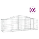 VidaXL Gabionen 6 Stück gebogen 200x50x60 80 cm verzinktes Eisen