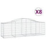 VidaXL Gabionen 8 Stück gebogen 200x50x60 80 cm verzinktes Eisen
