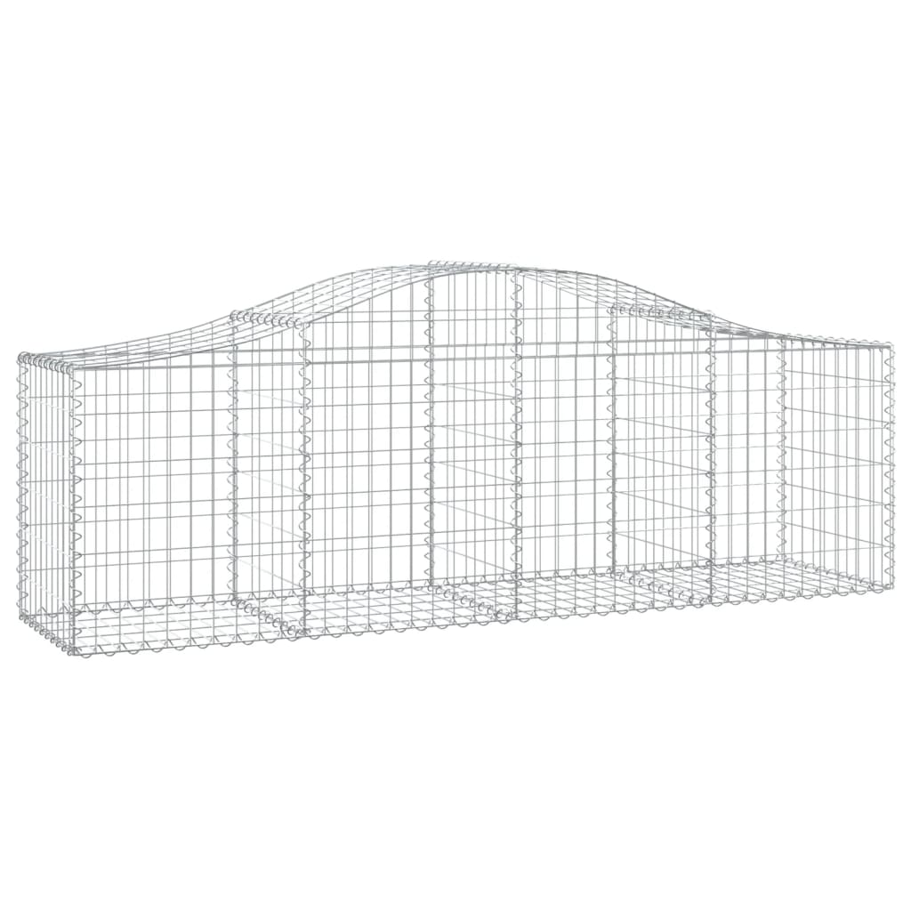 VidaXL Gabionen 8 Stück gebogen 200x50x60 80 cm verzinktes Eisen