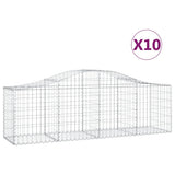 VidaXL Gabionen 10 Stück gebogen 200x50x60 80 cm verzinktes Eisen
