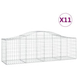 VidaXL Gabionen 11 Stück gebogen 200x50x60 80 cm verzinktes Eisen