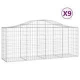 VidaXL Gabionen 9 Stück gebogen 200x50x80 100 cm verzinktes Eisen