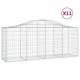 VidaXL Gabionen 11 Stk. gebogen 200x50x80 100 cm Eisen