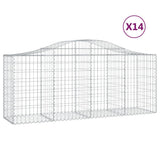 VidaXL Gabionen 14 Stück gebogen 200x50x80 100 cm Eisen