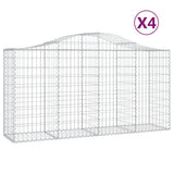 VidaXL Gabionen 4 Stück gebogen 200x50x100 120 cm Eisen