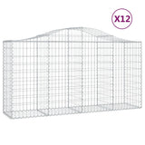 VidaXL Gabionen 12 Stück gebogen 200x50x100 120 cm Eisen